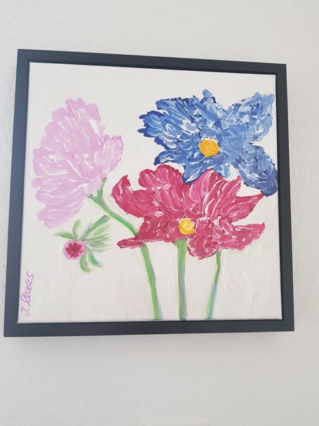 40cmx40cm gerahmt gespachtelt