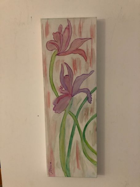 Lilien 40cmx120cm Aquarell
